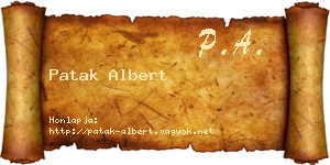 Patak Albert névjegykártya