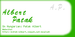 albert patak business card